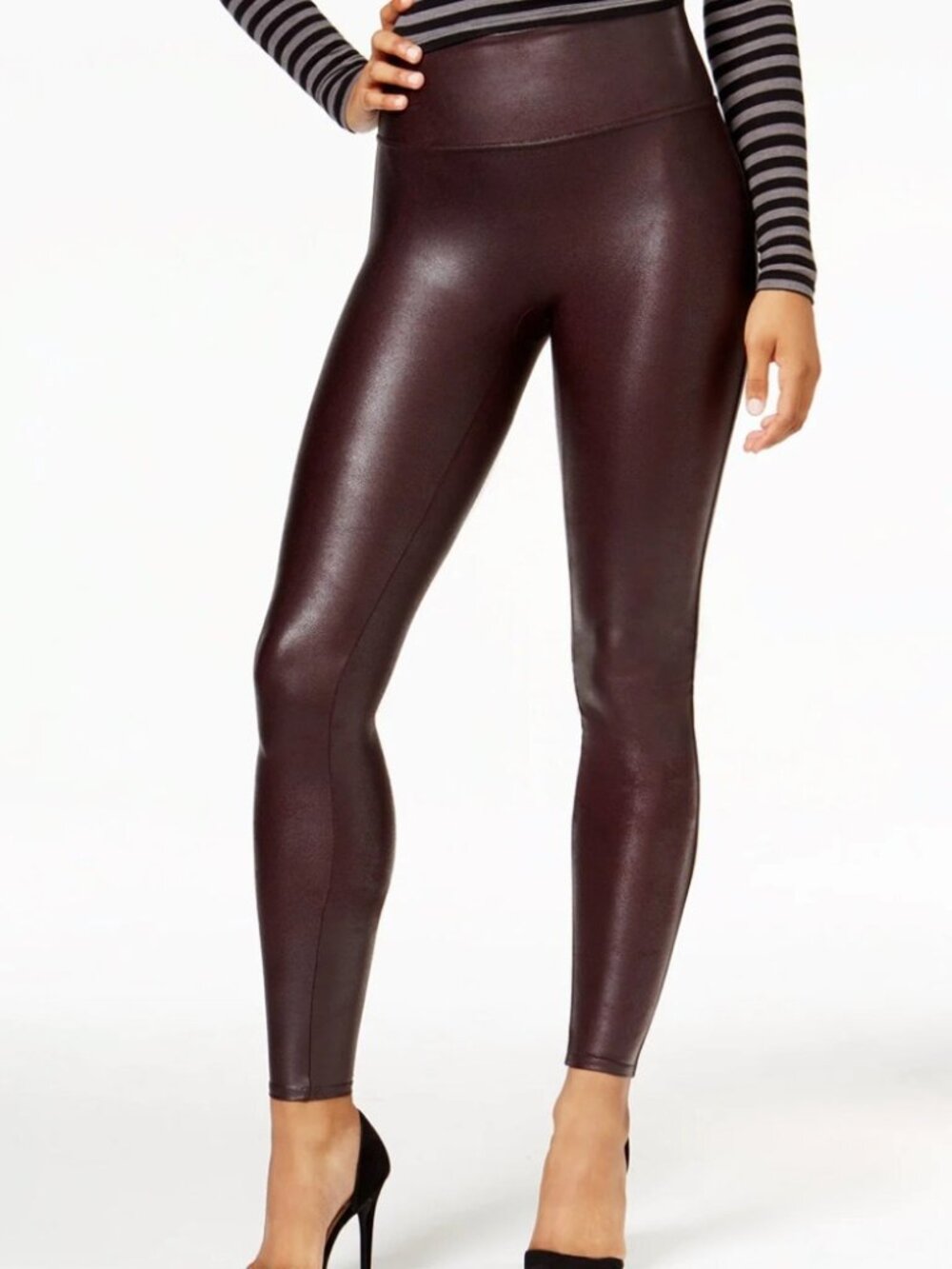 Spanx Faux Leather Legging Size Medium Maroon